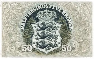 Denmark 50 Kroner, 1930-1936 reverse