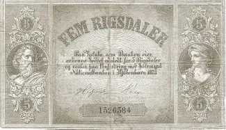 Denmark 5 Rigsdaler, 1872-1874 obverse