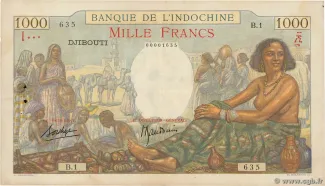 Djibouti 1.000 Francs, 1938 image