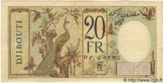 Djibouti 20 Francs, 1928-1938 reverse