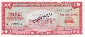 Dominican Republic 1.000 Pesos, 1975-1976                (1964-1976) obverse