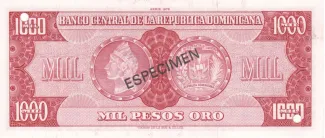 Dominican Republic 1.000 Pesos, 1975-1976                (1964-1976) reverse