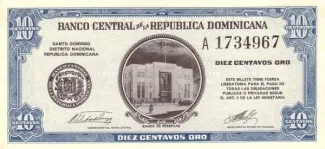 Dominican Republic 10 Centavos, 1961 obverse