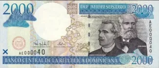 Dominican Republic 2,000 Pesos, 2000 P-164 obverse