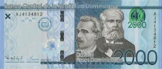 Dominican Republic 2.000 Pesos, 2014-2021 obverse