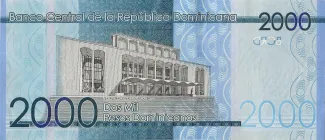 Dominican Republic 2.000 Pesos, 2014-2021 reverse