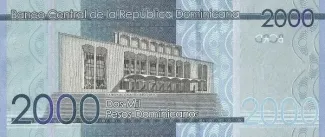 Dominican Republic 2.000 Pesos, 2017-2023 reverse