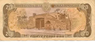 Dominican Republic 20 Pesos, 1990 reverse