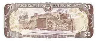 Dominican Republic 20 Pesos, 1992 P-139 reverse