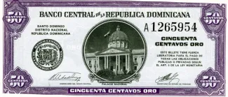 Dominican Republic 50 Centavos, 1961 obverse