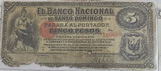 Dominican Republic 5 Pesos, 1898 obverse