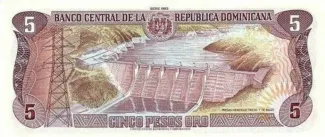 Dominican Republic 5 Pesos, 1993 reverse