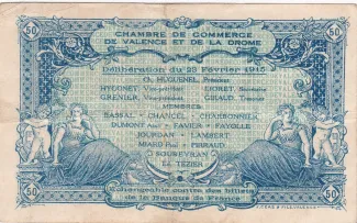Drme, Department of 50 Centimes, 1915 P-127 reverse