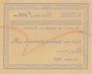 Dutch Caribbean 100 Gulden, 1827 reverse