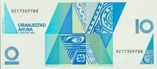 Dutch Caribbean 10 Florin, 1990 reverse