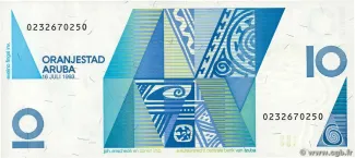 Dutch Caribbean 10 Florin, 1993 reverse