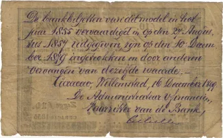 Dutch Caribbean 10 Gulden, 1855 reverse