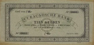 Dutch Caribbean 10 Gulden, 1879-1918 obverse