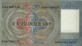 Dutch Caribbean 10 Gulden, 1940-1941 reverse