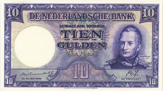 Dutch Caribbean 10 Gulden, 1945 obverse