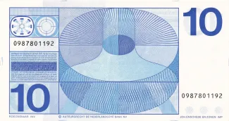Dutch Caribbean 10 Gulden, 1968 reverse