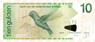 Dutch Caribbean 10 Gulden, 1998-2016 obverse