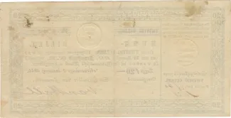 Dutch Caribbean 20 Gulden, 1846 reverse