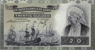Dutch Caribbean 20 Gulden, 1939-1941 obverse