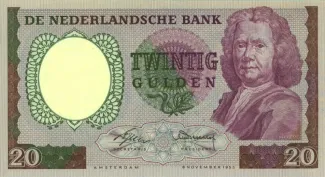 Dutch Caribbean 20 Gulden, 1955 obverse