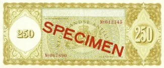 Dutch Caribbean 250 Gulden, 1954-1958 reverse