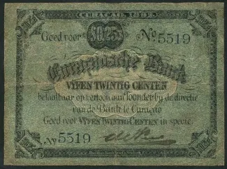 Dutch Caribbean 25 Centen, 1892 obverse