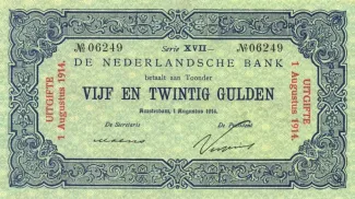 Dutch Caribbean 25 Gulden, 1914 obverse