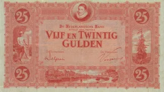 Dutch Caribbean 25 Gulden, 1921-1926 obverse