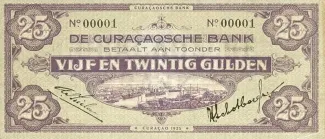 Dutch Caribbean 25 Gulden, 1925-1929 obverse