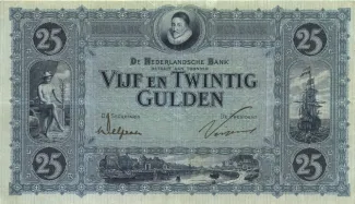 Dutch Caribbean 25 Gulden, 1927-1928 obverse