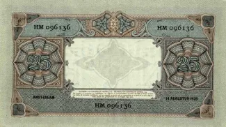 Dutch Caribbean 25 Gulden, 1927-1928 reverse