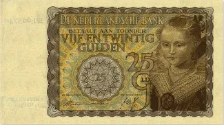 Dutch Caribbean 25 Gulden, 1940 obverse