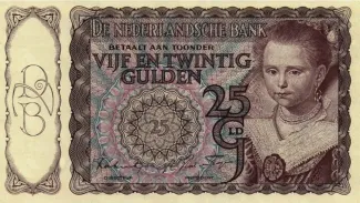 Dutch Caribbean 25 Gulden, 1943-1944 obverse