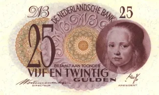 Dutch Caribbean 25 Gulden, 1945 obverse