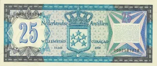 Dutch Caribbean 25 Gulden, 1979 reverse