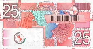 Dutch Caribbean 25 Gulden, 1989 reverse