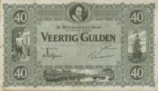 Dutch Caribbean 40 Gulden, 1923-1927 obverse