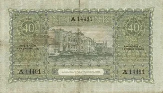 Dutch Caribbean 40 Gulden, 1923-1927 reverse