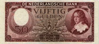 Dutch Caribbean 50 Gulden, 1945 obverse