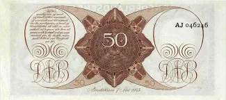 Dutch Caribbean 50 Gulden, 1945 reverse