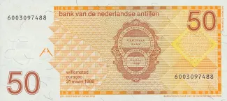 Dutch Caribbean 50 Gulden, 1986-1994 reverse