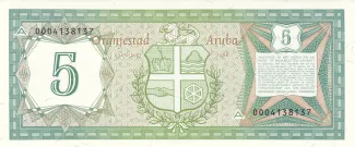 Dutch Caribbean 5 Florin, 1986 reverse