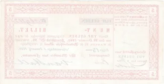 Dutch Caribbean 5 Gulden, 1846 reverse