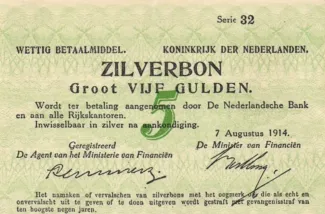 Dutch Caribbean 5 Gulden, 1914 obverse