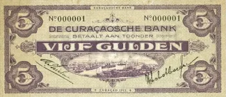 Dutch Caribbean 5 Gulden, 1925-1929 obverse